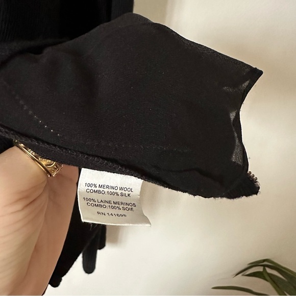 RAMY BROOK Tasha Cold Shoulder Side Zip Black Wool Sweater Top Size S - Picture 9 of 9